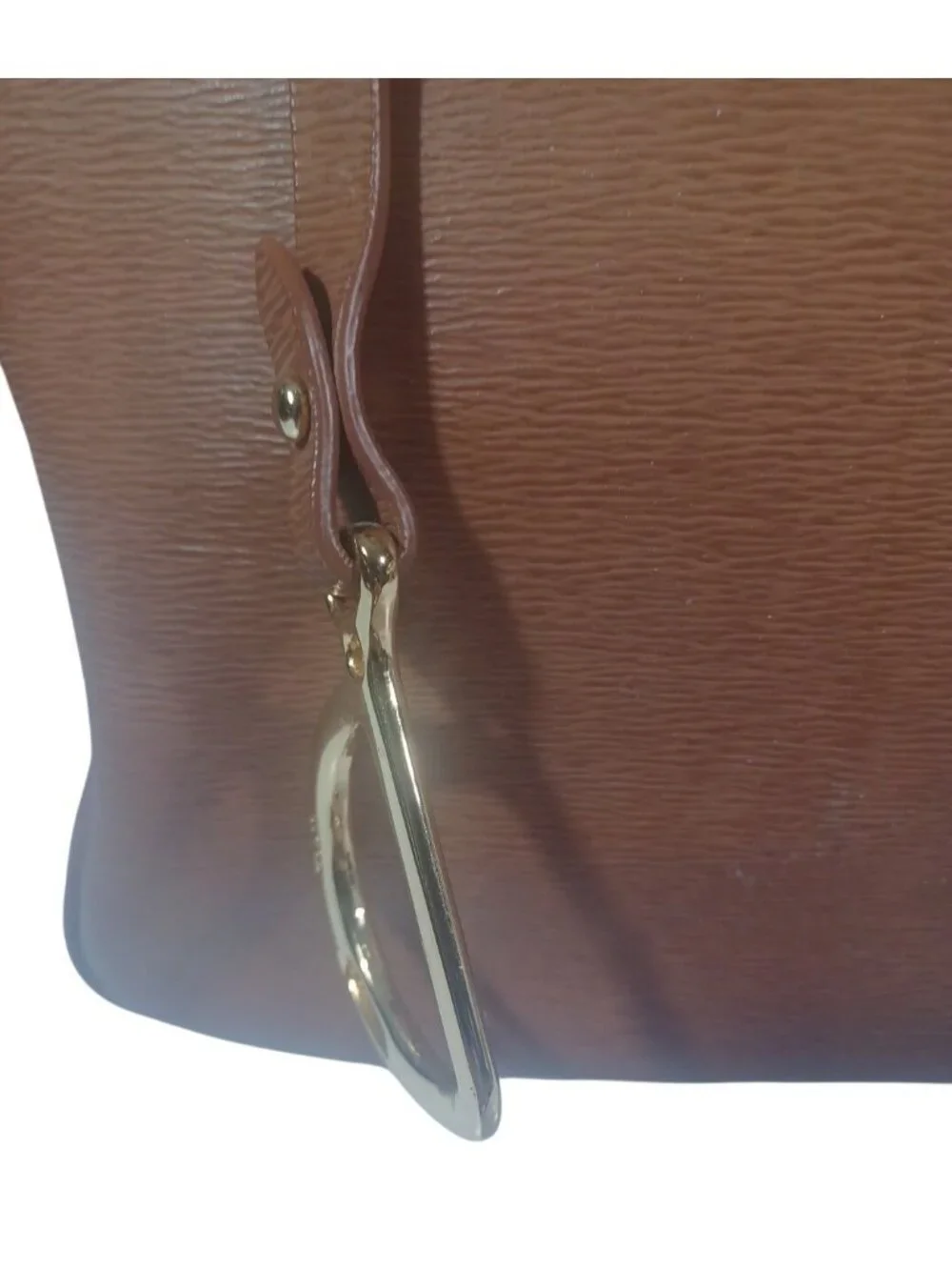 VTG Lauren Ralph Lauren Satchel Handbag Carmel Brown & Gold Sloan Street Dome